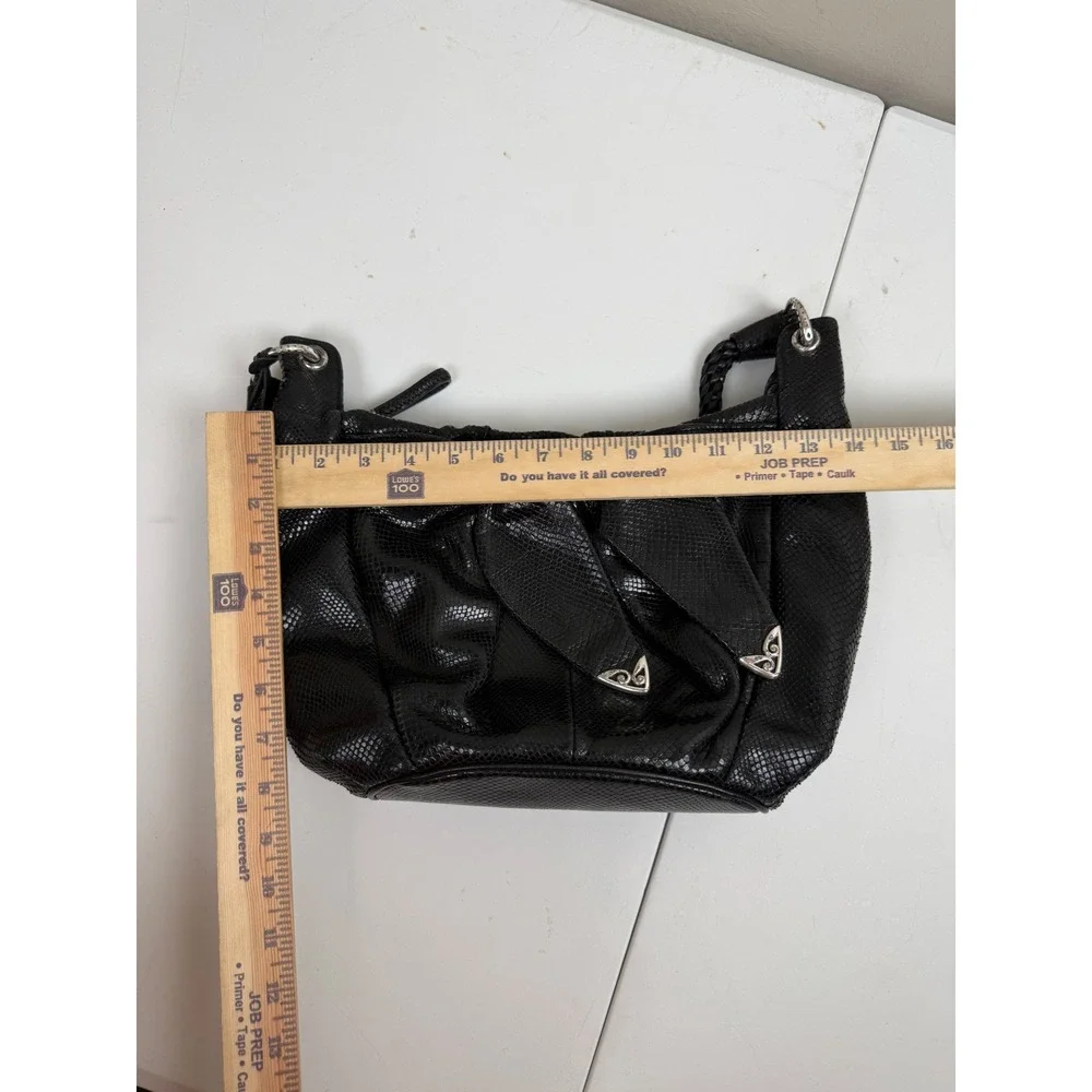 Brighton Black Leather Purse Bag Snake‎ Skin Cheetah Inside